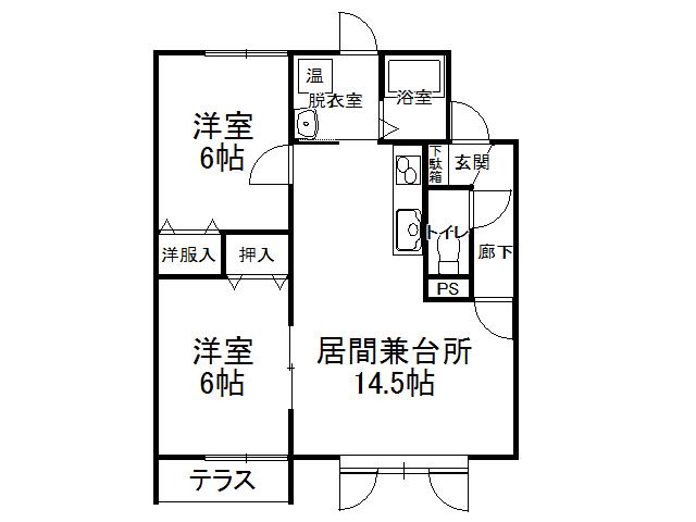 S&S17(2LDK/1階)の間取り写真