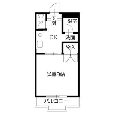 コーポヨネダ(1DK/1階)の間取り写真