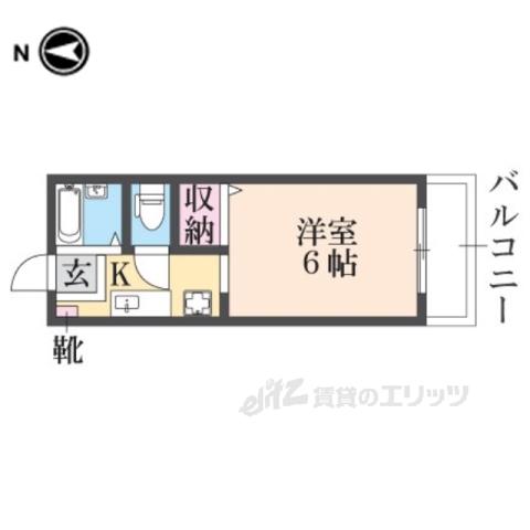 グリーンハイツⅡ番館(ワンルーム/2階)の間取り写真