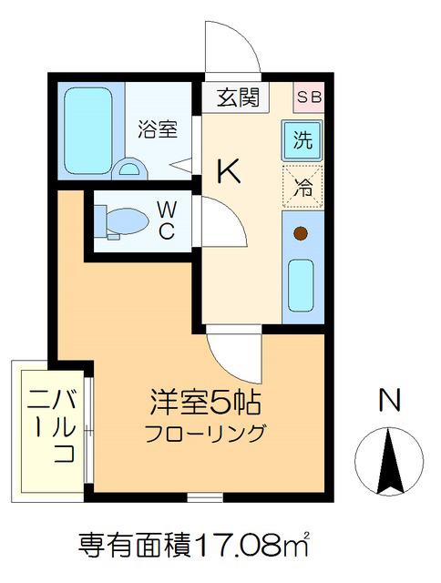 フォレノワール(1K/2階)の間取り写真