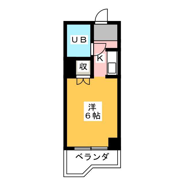 モッキンバード(ワンルーム/2階)の間取り写真