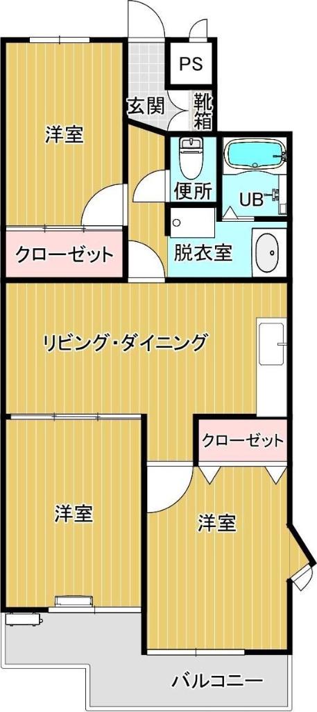 グリーンバレー和合(3DK/2階)の間取り写真