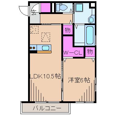 ピフォンテ綱島(1LDK/1階)の間取り写真