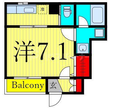 サンパティーク(1K/1階)の間取り写真