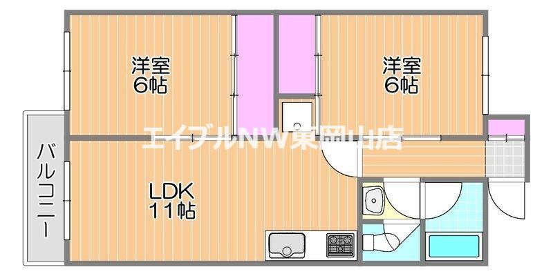 ラ・メゾン・セリーヌ(2LDK/1階)の間取り写真