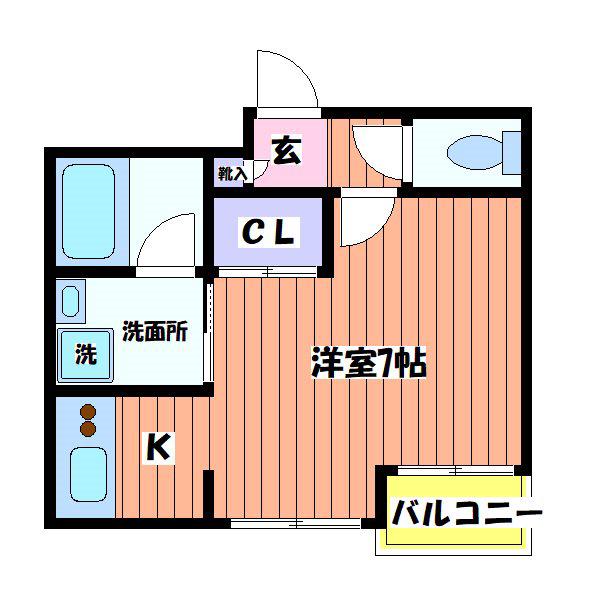 パルゼ立川錦町(1K/3階)の間取り写真