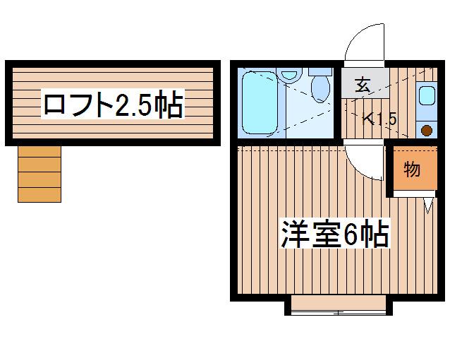ラセール南林間(1K/2階)の間取り写真