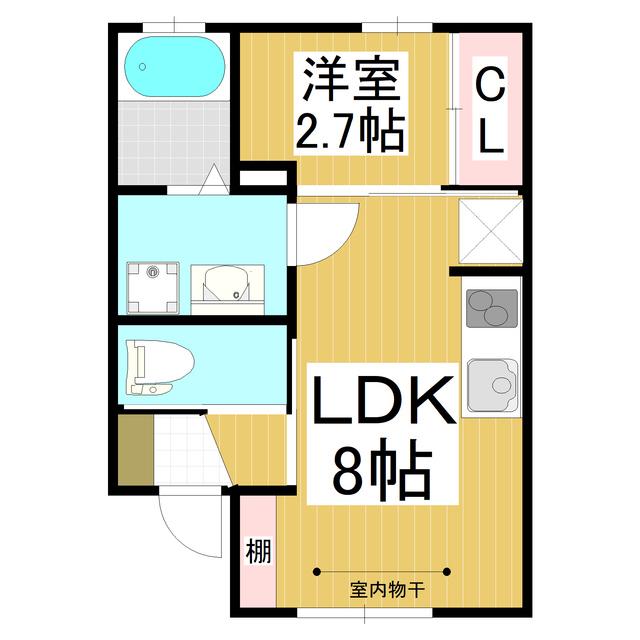 SIDE-3(1LDK/1階)の間取り写真