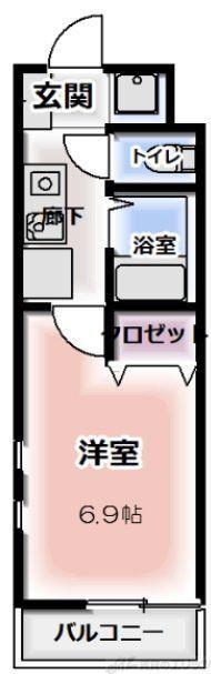 井高野レジデンス(1K/3階)の間取り写真