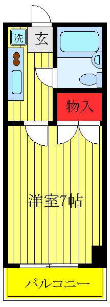 熊谷ビル(1K/3階)の間取り写真