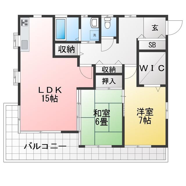 ジェレミースクウェアII(2LDK/2階)の間取り写真