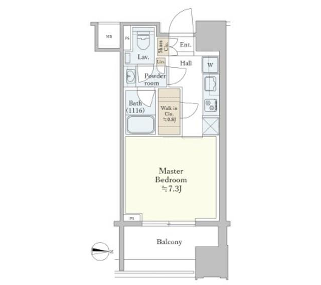 パークコート南麻布(1K/3階)の間取り写真