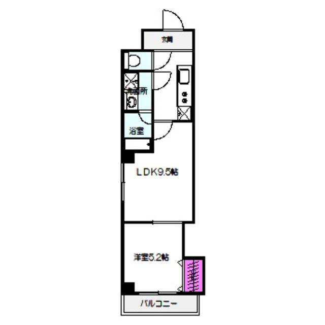 INIZIO大今里(1LDK/7階)の間取り写真