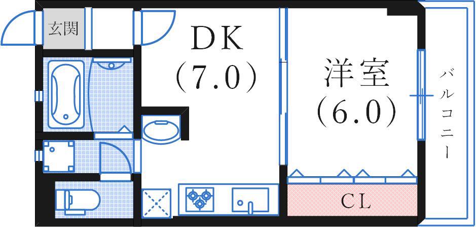 大森マンション(1DK/2階)の間取り写真
