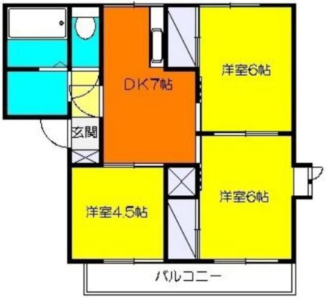 グリーンヒル橋本A(3DK/1階)の間取り写真
