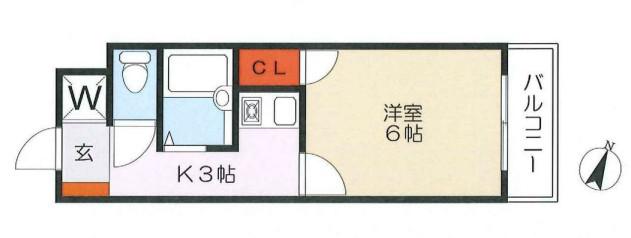 蕨プラザ(1K/2階)の間取り写真