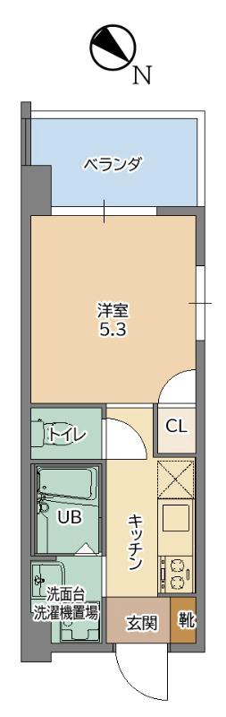 サクラーレHARU(1K/6階)の間取り写真