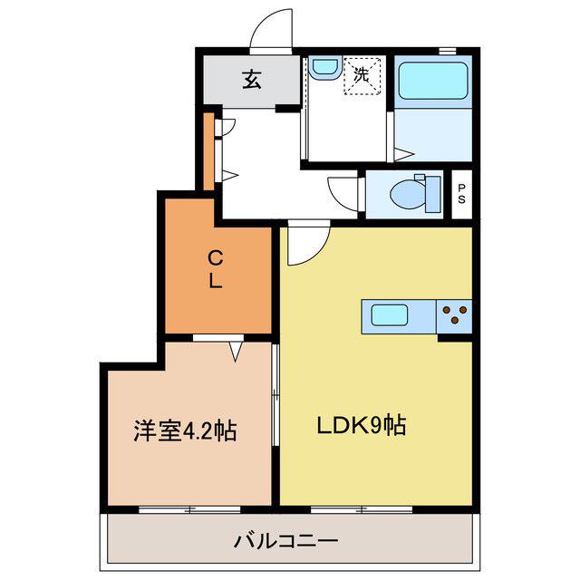 Wベリー(1LDK/1階)の間取り写真