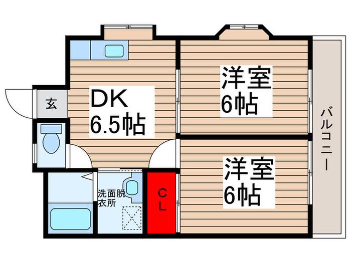 ラフィーヌ池田1番館(2DK/1階)の間取り写真