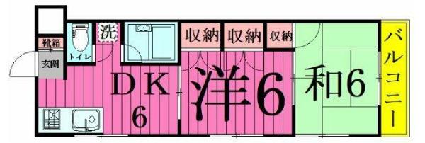 リベイラ ワン(2DK/3階)の間取り写真