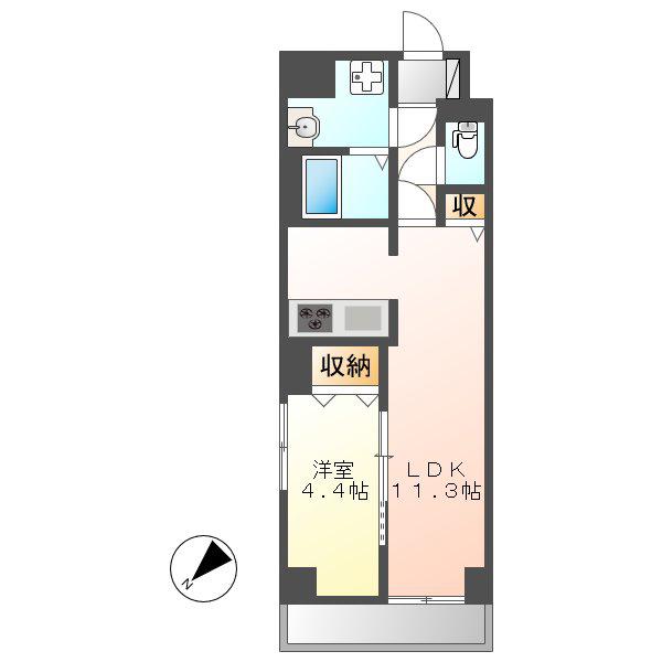 LIVEFLAT大曽根(1LDK/3階)の間取り写真
