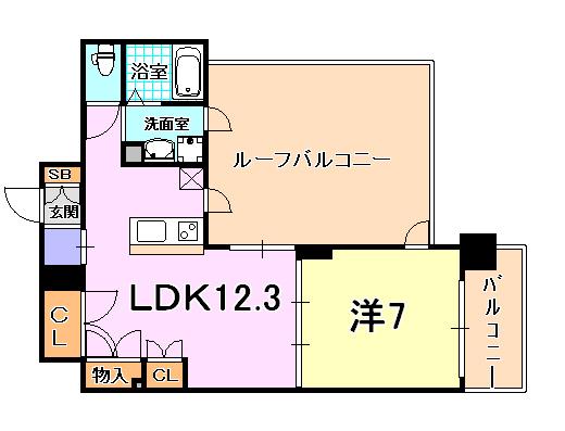 アルファレガロ神戸ウエスト(1LDK/9階)の間取り写真