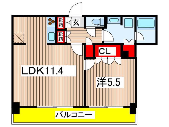パークアクシス菊川ステーションゲート(1LDK/7階)の間取り写真