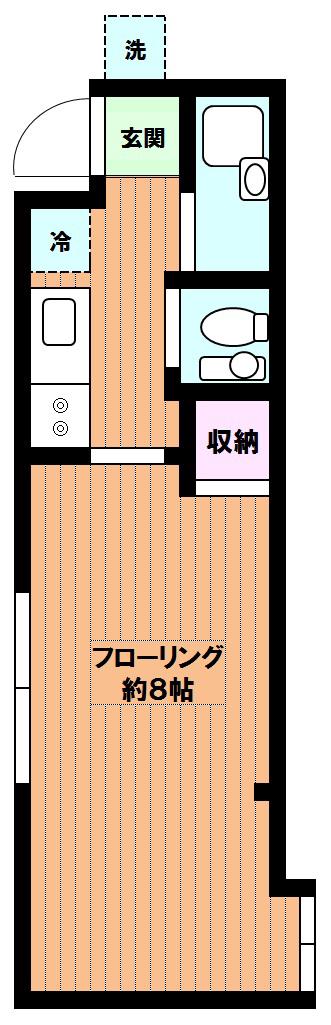 下北沢シャモットIII(1K/1階)の間取り写真
