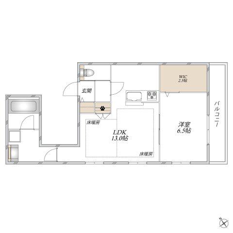 グリーンヒル白山(1LDK/3階)の間取り写真