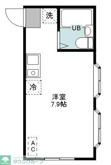 DENE南古谷(1K/1階)の間取り写真