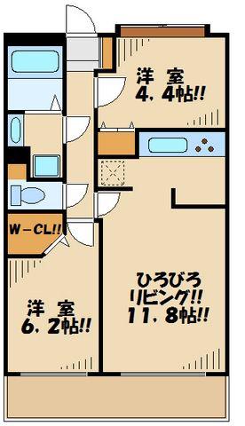 ステラコート(2LDK/3階)の間取り写真