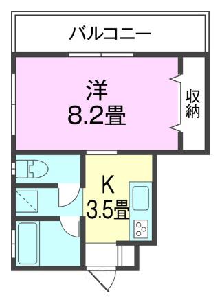 アリエッタ(1K/3階)の間取り写真