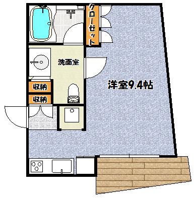 テイラーハウス(ワンルーム/1階)の間取り写真