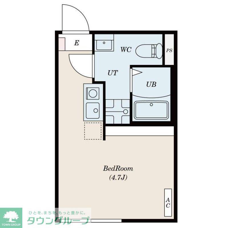 HANABUSA V(ワンルーム/4階)の間取り写真