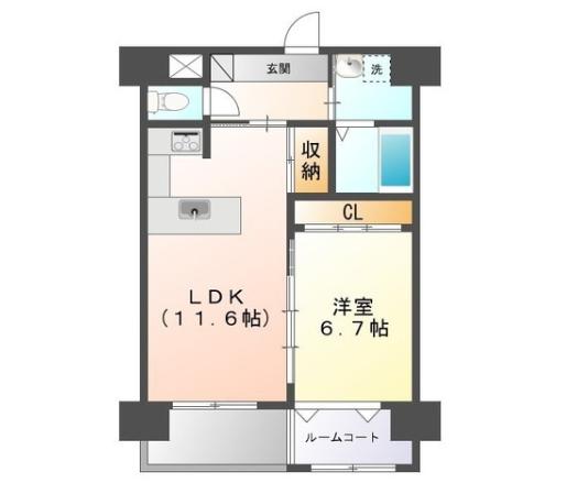 SIDE-I(1LDK/2階)の間取り写真