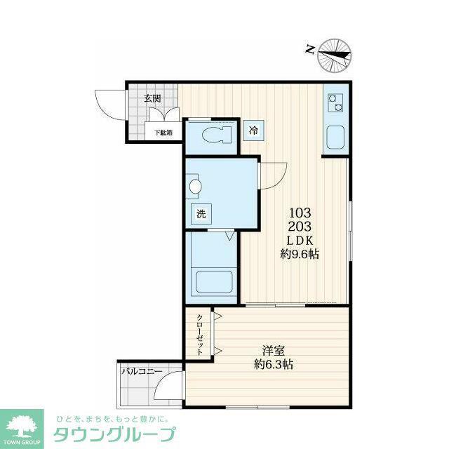 キャトラ(1LDK/2階)の間取り写真