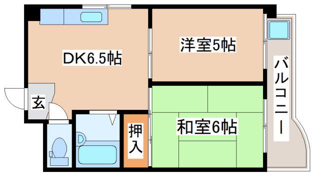 ハイツ須磨(2DK/2階)の間取り写真