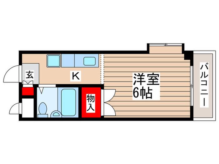 プラスハイツ1(1K/1階)の間取り写真