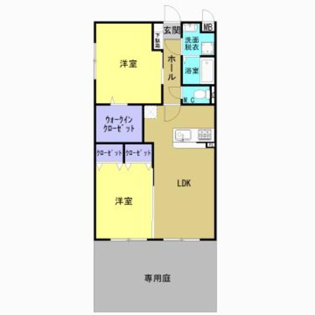 ドリームフェリオ(2LDK/1階)の間取り写真