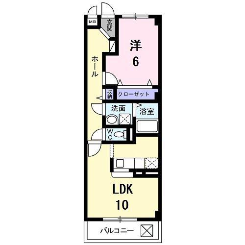 アエリア八条(1LDK/1階)の間取り写真