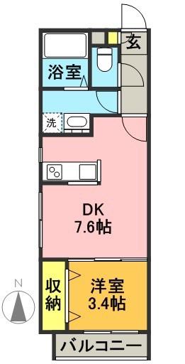 ヴィラM&Y(1DK/3階)の間取り写真
