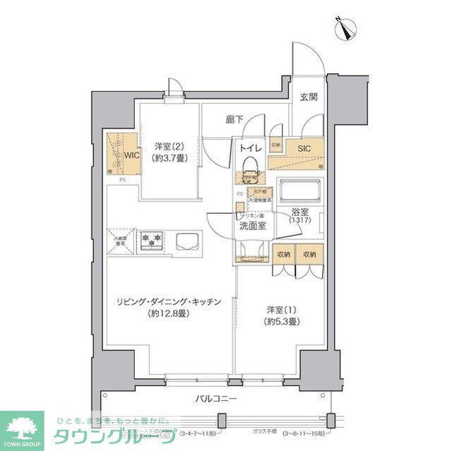 リビオメゾン田端(2LDK/12階)の間取り写真