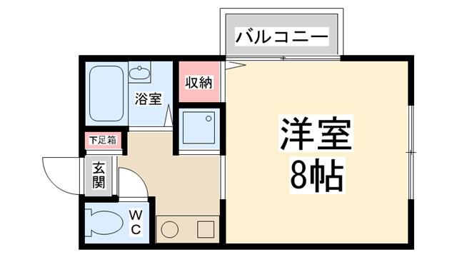 ハイツ山之内(1K/1階)の間取り写真