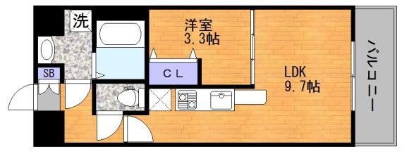 HCレジデンス(1LDK/3階)の間取り写真