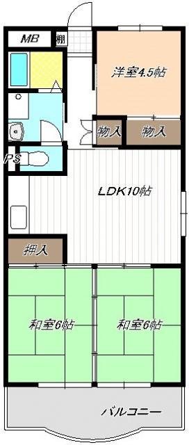 メゾン二村II(3DK/3階)の間取り写真