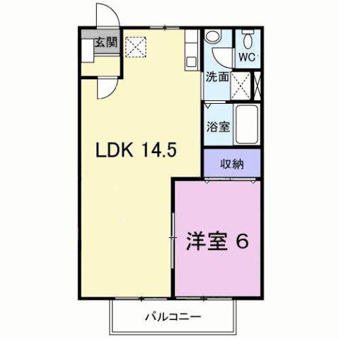 パティオ五月(1LDK/2階)の間取り写真