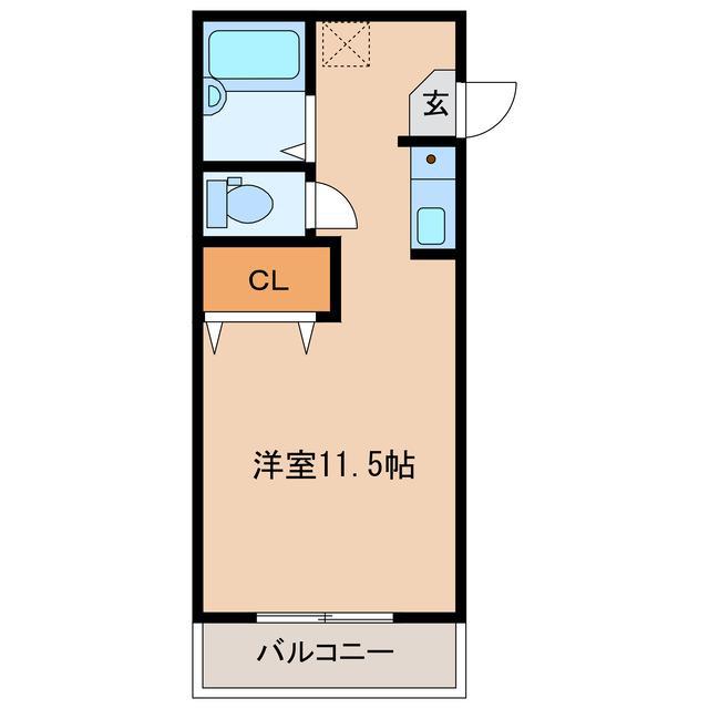 プライム宇部(ワンルーム/1階)の間取り写真