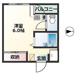 エンゼルハイム(ワンルーム/5階)の間取り写真