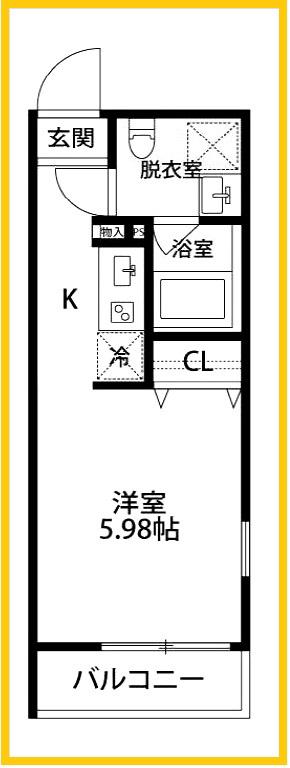 ルミナスイブキノ(ワンルーム/2階)の間取り写真