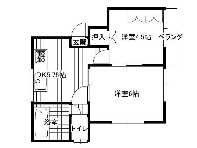RECO TAMACHI(2K/2階)の間取り写真